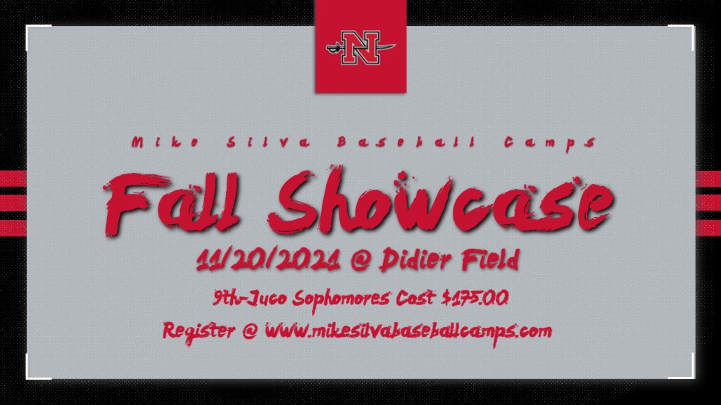 Our second fall showcase is coming soon! Register at mikesilvabaseballcamps.com