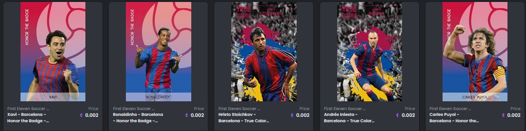 Calling all Barça fans! Check out our cards and add them to your collection.

#NFT #NFTCommunity #NFTcollector #footballnft #opensea #polygonNFT #NFTdrop