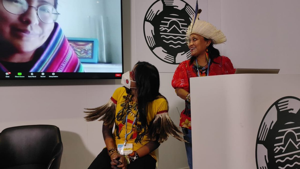 This sums up #COP26Glasgow in a way - indigenous people do have a voice in the halls of power as the decisions get made. It's not a big enough voice, and the decisions aren't ambitious or fast enough, but they're here speaking up loud and clear and never giving up