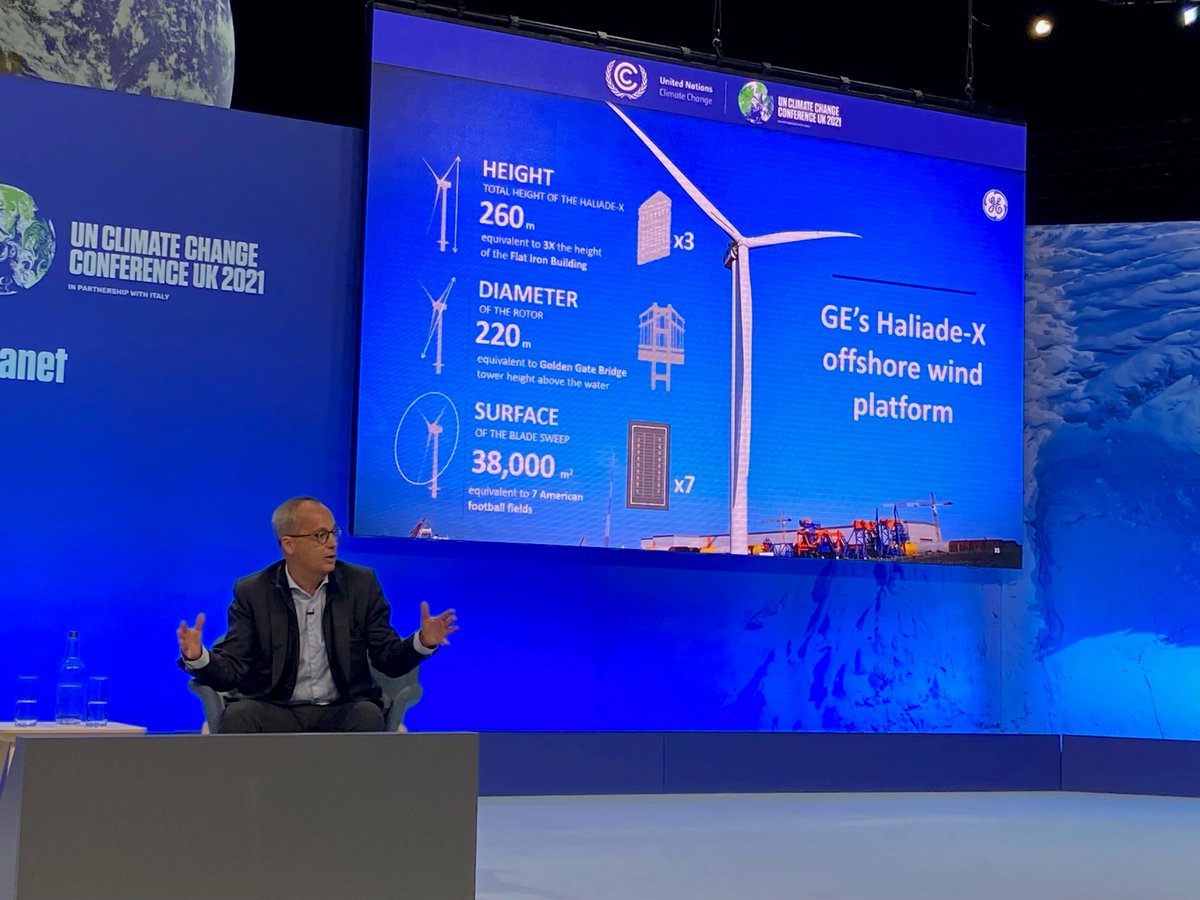 JeromePecresse's tweet photo. An honor to represent @generalelectric at #COP26. I discussed @DoggerBankWind, the largest #offshorewind farm in the world, &amp; joined @GWECGlobalWind’s panel “Time for Net Zero, Are You In?” With one of the broadest #renewableenergy portfolios in the industry, @GErenewables is in! https://t.co/1NJUsRCpyf