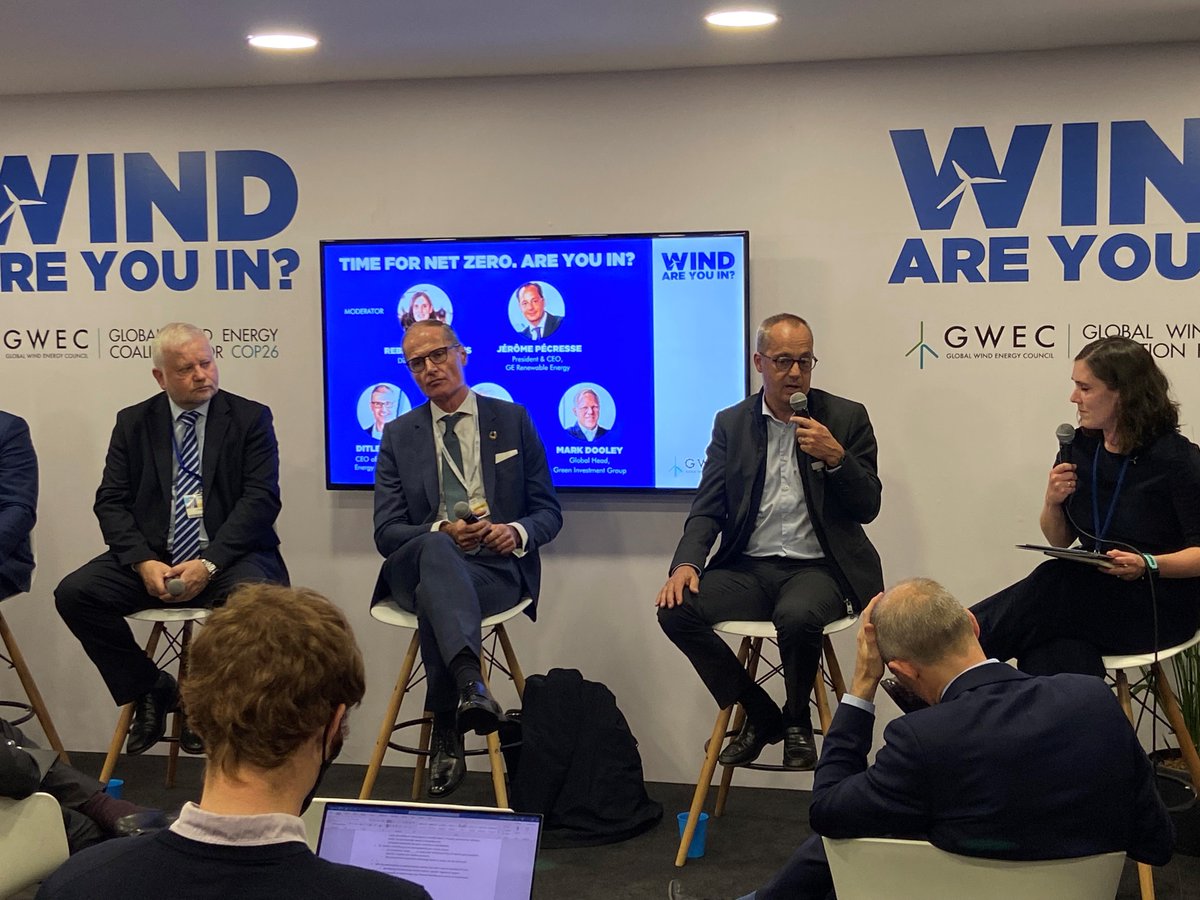 An honor to represent @generalelectric at #COP26. I discussed <a href="/DoggerBankWind/">Dogger Bank Wind Farm</a>, the largest #offshorewind farm in the world, &amp; joined <a href="/GWECGlobalWind/">GWEC</a>’s panel “Time for Net Zero, Are You In?” With one of the broadest #renewableenergy portfolios in the industry, <a href="/GErenewables/">MX7OW</a> is in!