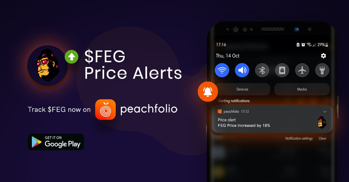 AmortalCrypto's tweet photo. @FEGtoken Set $FEG price alerts on @peachfolio available now on Google Play https://t.co/PjBy7bh44V Never miss an opportunity again 😊#feg #peachfolio https://t.co/3pPmt00RPa