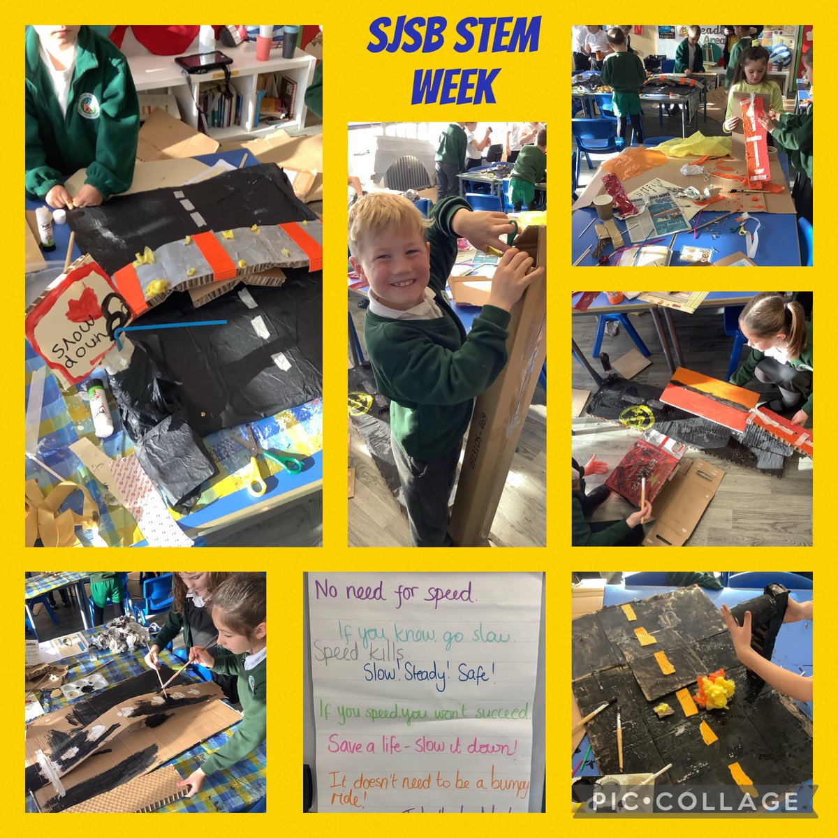 Are all speed bumps effective? During STEM week, Class 6 have been hard at work redesigning and building speed bumps that ensure maximum road safety. They have also come up with some catchy slogans to remind drivers how to keep our community safe! #sjsbstem #sjsbdt