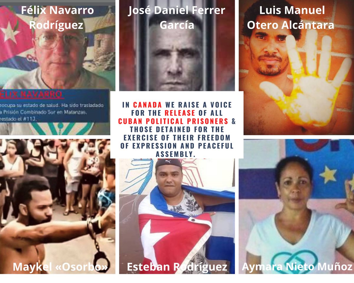 ngotranslations's tweet photo. #Cuba #Canada
If you believe that political imprisonment constitutes a gross #humanrights violation raise your voice for the release of all #Cuban political prisoners and those detained and imprisoned for the exercise of their freedom of expression and peaceful assembly
#SOSCuba https://t.co/OPinOvNgmD