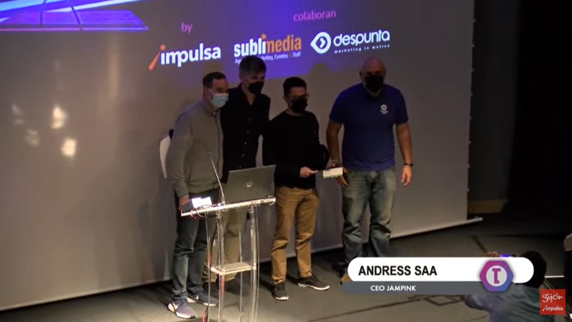 👏🏽👏🏽👏🏽¡Enhorabuena a Andrés Saa, CEO de #Jampink! 🏆Ganador de II Premio #TTools21 <a href="/Trending_Tools/">Trending Tools</a> <a href="/GijonImpulsa/">Gijón Impulsa</a>