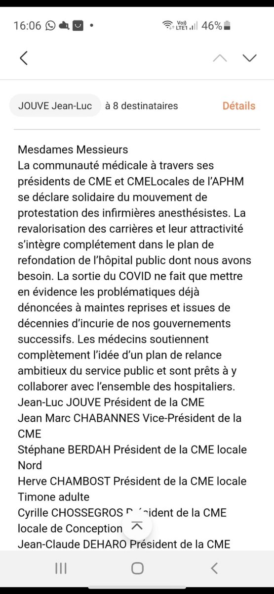 favier_alex's tweet photo. La CME  @aphm solidaires de notre mouvements!! Je m’en frotte les yeux👀 Une reconnaissance ? Qu’en pensez vous? @olivierveran  peut être un point de vue pour @OrdreInfirmiers ?  #iadeenpratiquesavancees @laprovence @BFMTV @France3tv @France2tv @Marsactu @SNIA75 @SFAR_ORG https://t.co/frAxDnSJW6