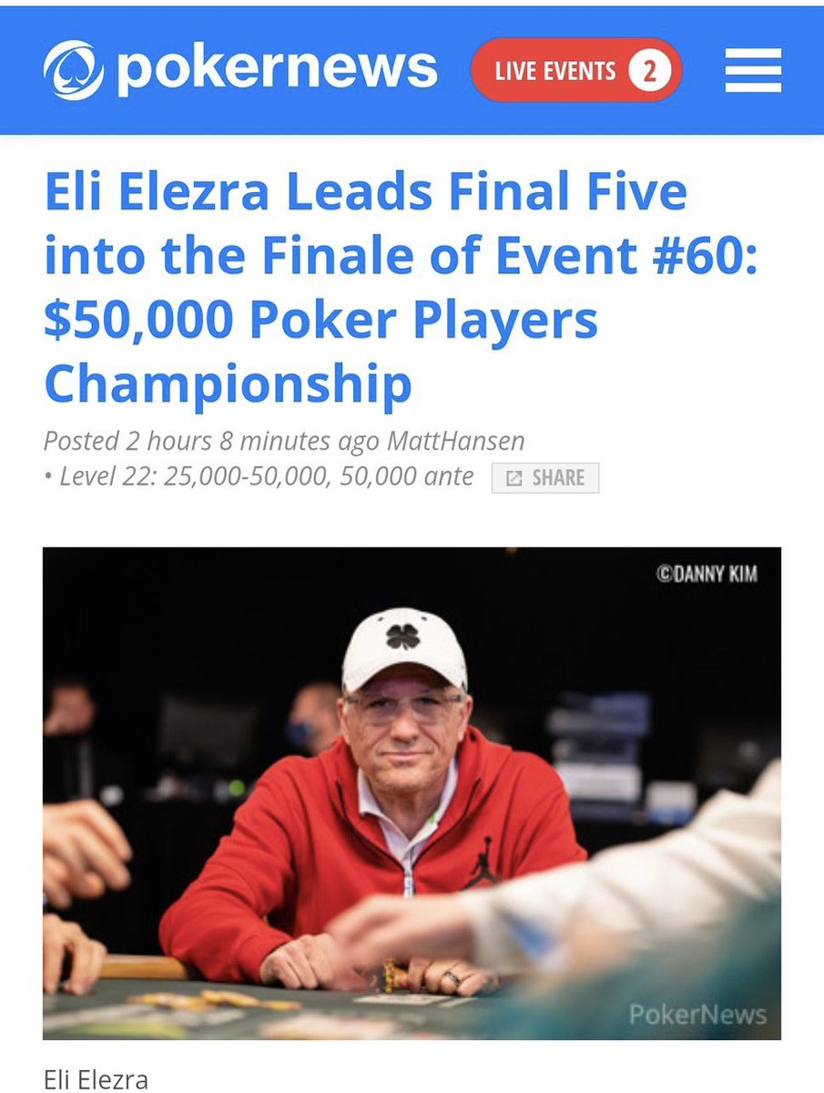 Biscuit (@johninpearland) on Twitter photo Rooting hard from Houston for <a href="/elielezra1/">Eli Elezra</a> to take down the $50k PPC…gooooooooooooo Eli!
#forthegoodguys #WSOP Rooting hard from Houston for <a href="/elielezra1/">Eli Elezra</a> to take down the $50k PPC…gooooooooooooo Eli!
#forthegoodguys #WSOP