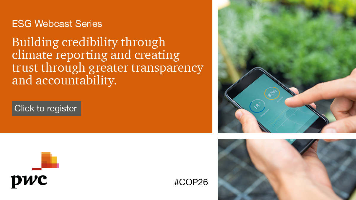 Next Thursday, <a href="/PwC_UK/">PwC UK</a> will be sharing the practical steps your organisation can take to ensure your climate reporting is robust, credible and transparent. To find out more, register here: bit.ly/3vEOT44