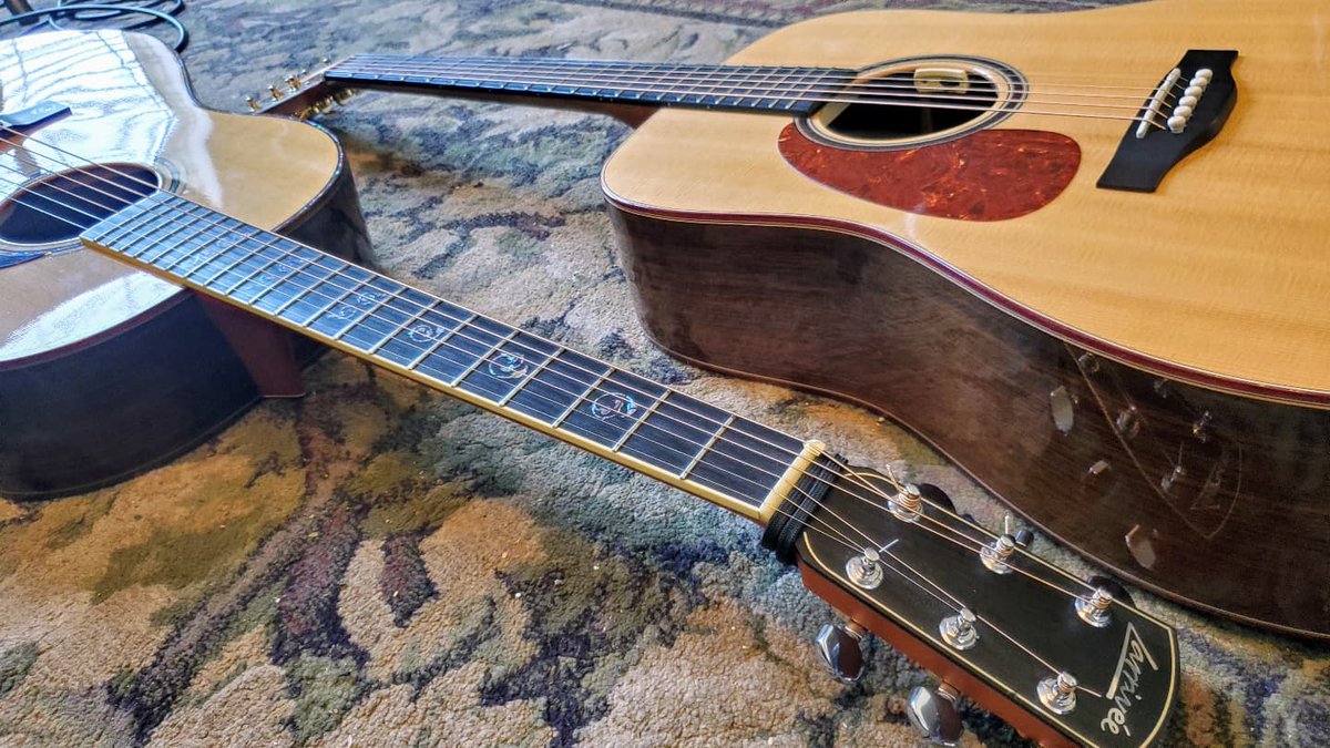 southpawpete's tweet photo. Spent the morning recording with these two beauties. The mics are especially loving that Larrivee L10. 

#EchoesOfAutumn  #Hazelgreymusic #Larrivee #SimonAndPatrick #GodinGuitars https://t.co/nXiSdXPZvD