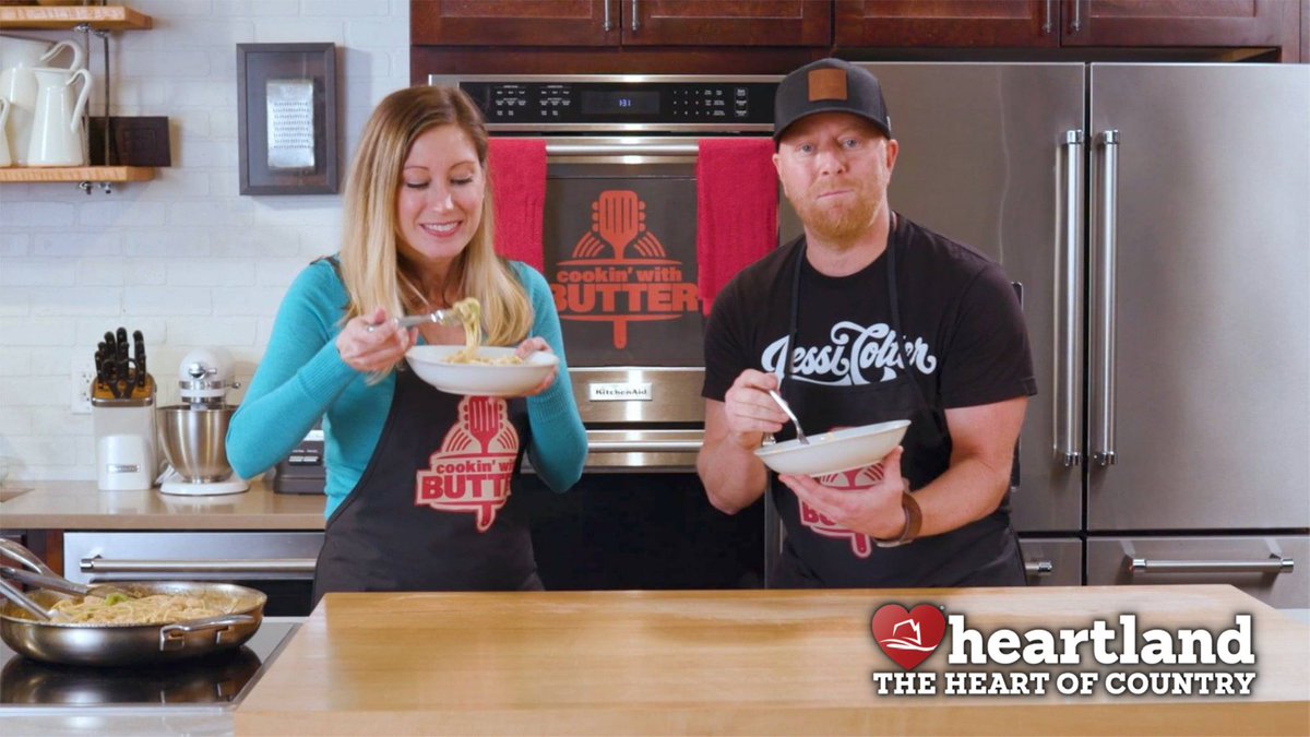 WatchHeartland's tweet photo. Emmy Fortney teaches us how to make her "Spicy Chicken Pasta Alfredeaux" on today's #CookinWithButter! Fire up your taste buds with us at 3pm E|P. Not sure where to tune in? Join us via our free livestream on the @itsrealgoodtv app &amp; website at 3 ET! #WatchHeartland #cooking https://t.co/qT1LTqkuoa
