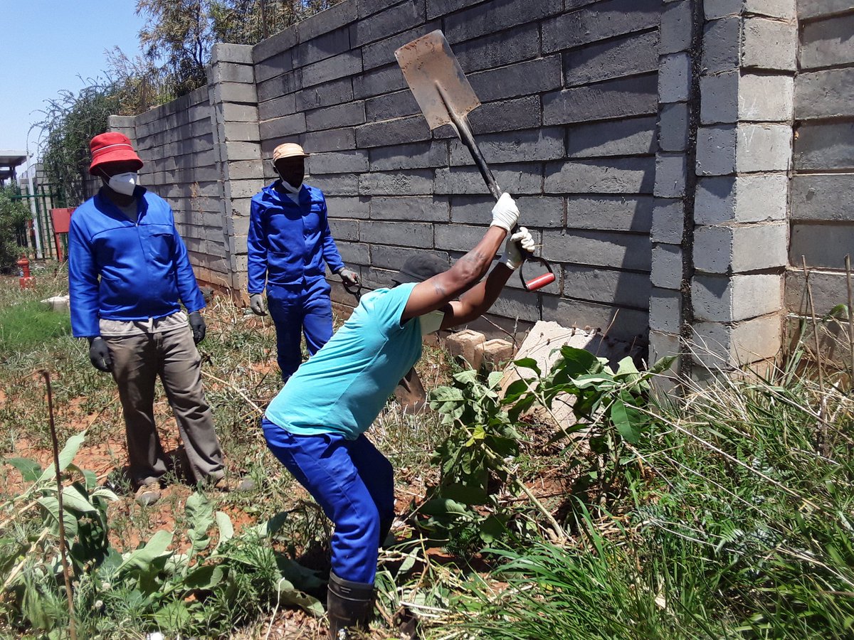 david_kganya's tweet image. Our day 2 at Lenasia South District Hospital Happy💚EnvironmentSA🌱 doing the best for the hospital tomorrow it's our day 3 #CleanUpHospital🌱 Unemployment youth from Lenasia South💚