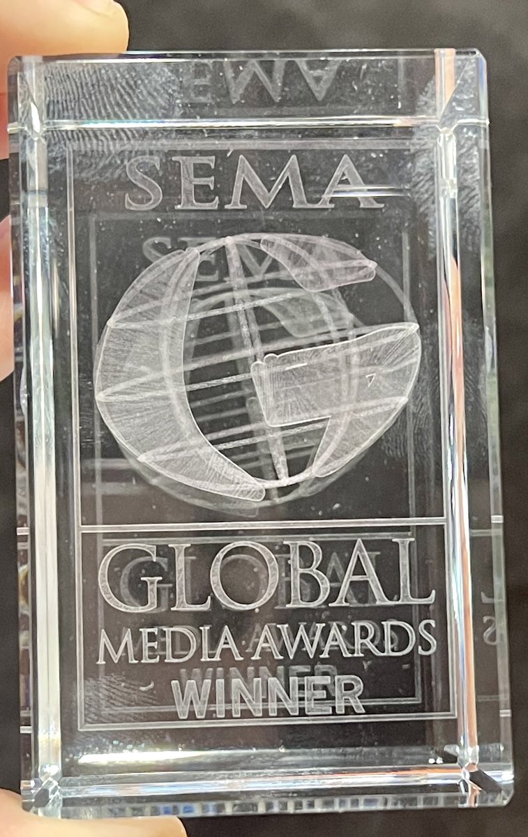 AP4Less's tweet image. Not to tweet our own twit but look what we just won @SEMASHOW Global Media Awards Winner!