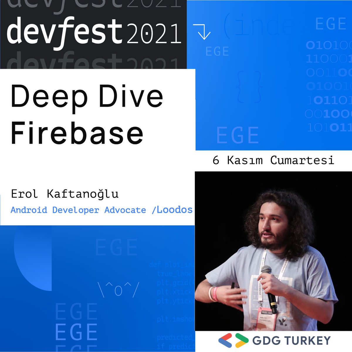 gdgcloudizmir's tweet photo. Devfest Ege'de son konuşmacılarımız ise Sinan Yılmaz(@flutterian )ve Erol Kaftanoğlu(@erolkaftanoglu)🤩 ,6 Kasım'da #devfestege'de olacak!🥳 https://t.co/kjPdyAI4pM