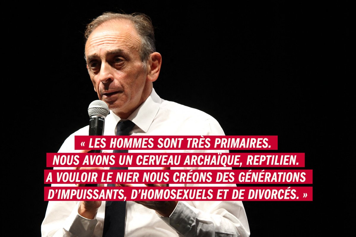 franceinter's tweet photo. Articles, livres, discours : nous avons exhumé 25 ans de sorties sexistes d'Éric Zemmour.

De son ouvrage 'Le premier sexe' jusqu'à ses débats récents sur CNews, nous faisons remonter des dizaines de déclarations misogynes.

➡️ https://t.co/SpIhihKoa7 https://t.co/ASZssCndyk