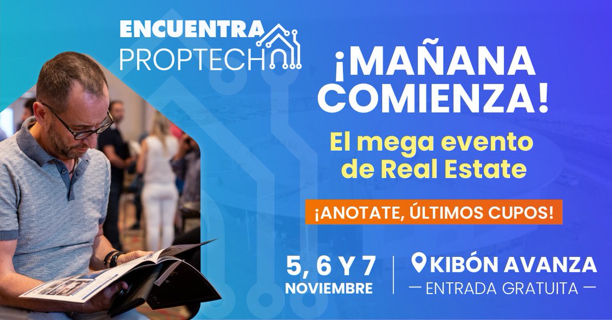 infocasasuy's tweet photo. 📣 ¡Mañana comienza el mega evento de Real Estate y Tecnología!
Los esperamos para ser parte de la experiencia Encuentra Proptech 🎉
🚨 ¡Quedan muy pocos cupos! Asegurá tu lugar: https://t.co/5P9JFldLS9
#EncuentraProptech #RealEstate #MercadoInmobiliario https://t.co/GmmyETSIjw