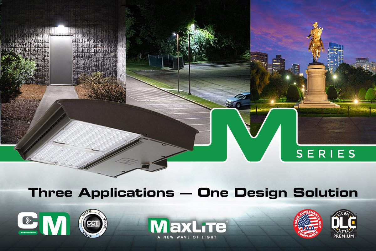 MaxLite announces the launch of the M Series product family, which provides tremendous versatility for outdoor lighting applications. M Series is an innovative product that covers three categories with one design solution. maxlite.com/mseries