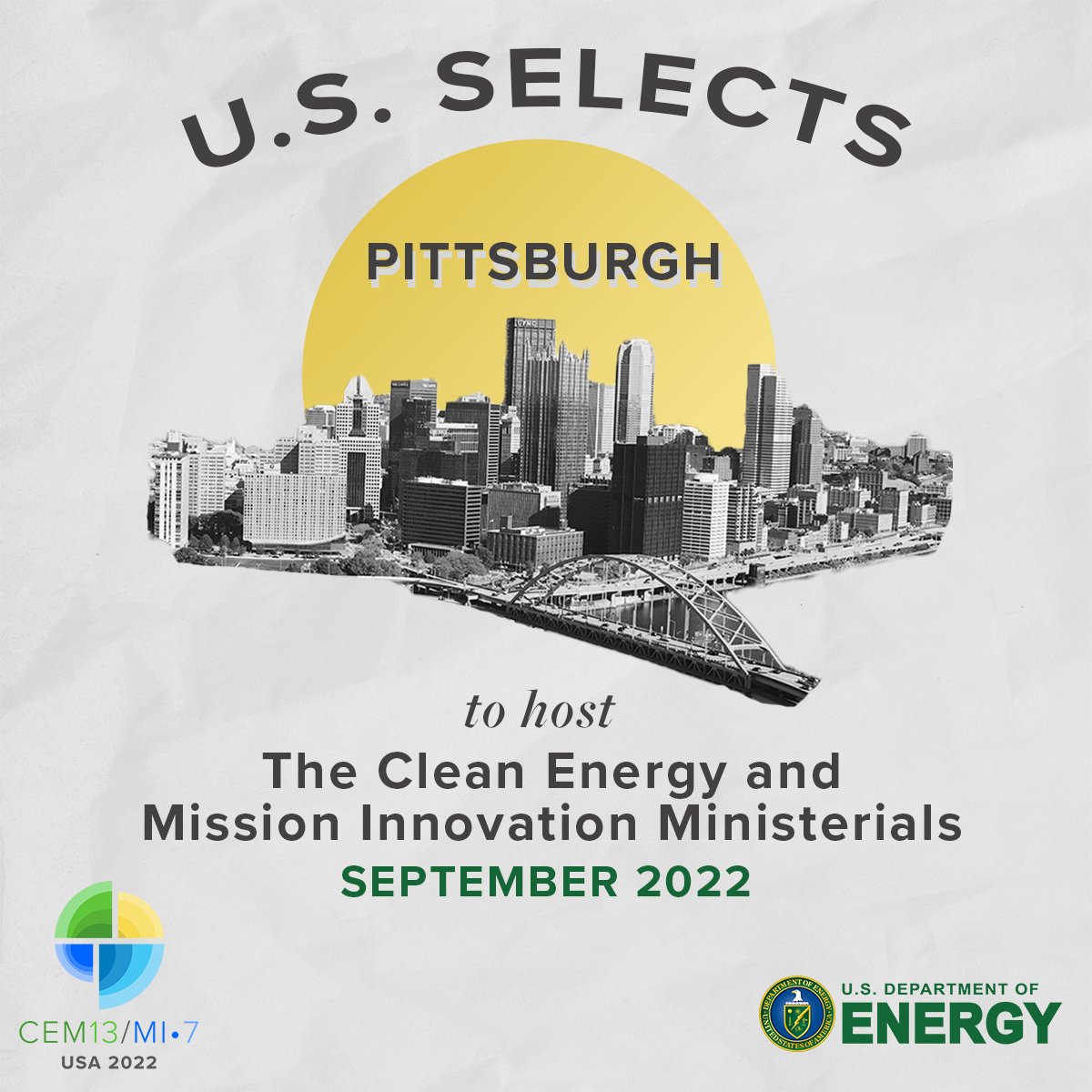 SecGranholm's tweet photo. Tune in as I join @ClimateEnvoy, @JCJobet &amp; @BillPeduto at @COP26 to announce that the United States 🇺🇸 is hosting the next #CEM &amp; @MICleanEnergyRD in Pittsburgh next year!

Steel City, here we come! https://t.co/rSkqyjmZNZ https://t.co/3X0YyVHScv