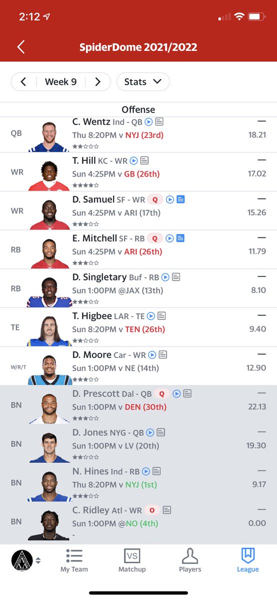 lamma23's tweet photo. @FFBTradeWiz @Fantasy_Guru My team is first. Teams that targeting are 2nd &amp; 3rd &amp; 4th pics. Thanks for the help! https://t.co/iseIXfyGGf