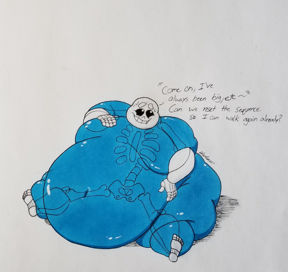 Sleepless1027C's tweet photo. I think he's tired of my shit. #Sans #fat #chub #superchub #ssbhm #weightgain #fatsans https://t.co/2LvalOCJb7