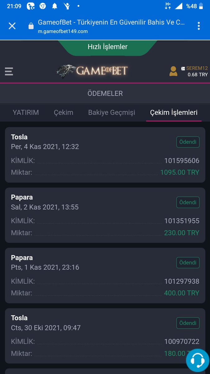 Gameofbet cekimim