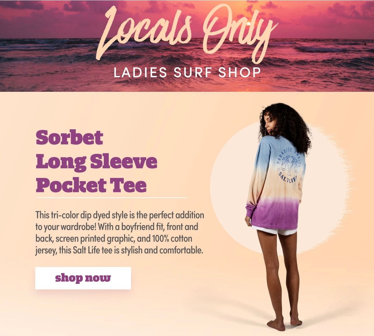 RealSaltLife's tweet photo. Discover the ladies Salt Life Surf Capsule! Dive In. πββοΈ
New arrivals for ladies are in! Browse layers, long sleeves, and dresses designed to go from brunch to the beach. π
https://t.co/jAhsoxJS0p
#SaltLife #SaltLifeGirls #WayOfTheWaterman https://t.co/cdYWB0d7AX