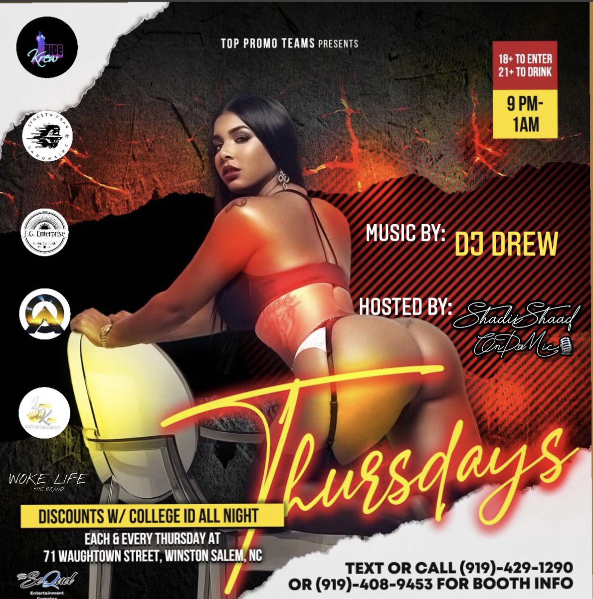 JuiceKrewEnt's tweet photo. TONIGHT…WE BACK AGAIN ❗️😈

🗣 PULL UP, &amp; VIBE OUT EACH &amp; EVERY WEEK FROM 9PM-1AM

💨HOOKAH AVAILABLE💨
✅ 21+ 🆓 TILL 10PM (W/ RSVP)
✅18+ LADIES FREE TILL 10PM (W/ RSVP)

SO HURRY UP &amp; GO RSVP IF YOU HAVENT ALREADY

(LINK IN BIO)
@DjDrew_NC X @officialshadii https://t.co/0HzvTE1O8Z