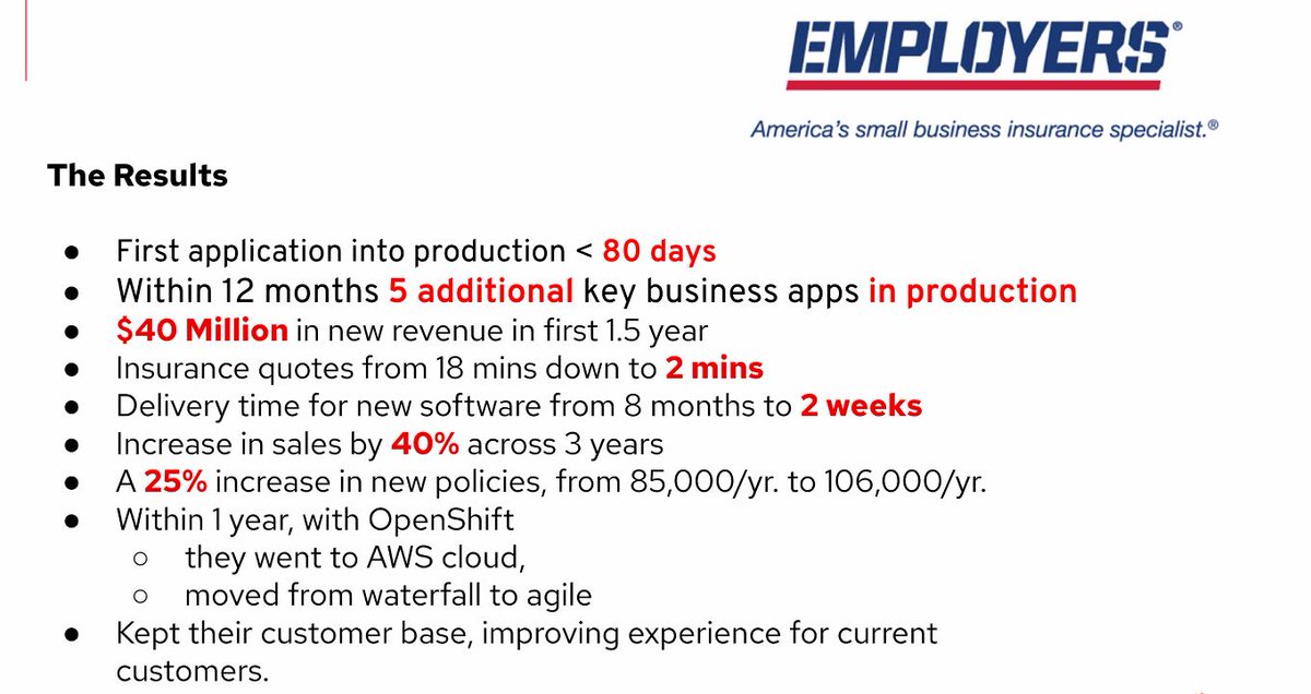 NicoAStein's tweet photo. There is immense value it being able to lift a customer into this space, including re-writing legacy application into micro apps!
@RedHat @openshift #CFD12 https://t.co/BK84gy82aG