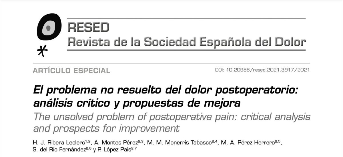 El problema no resuelto del dolor postoperatorio: análisis crítico y propuestas de mejora
Rev. Soc. Esp. Dolor. 2021; 28(4): 232-238 / DOI: 10.20986/resed.2021.3917/2021
mtr.cool/afptfjrhrb