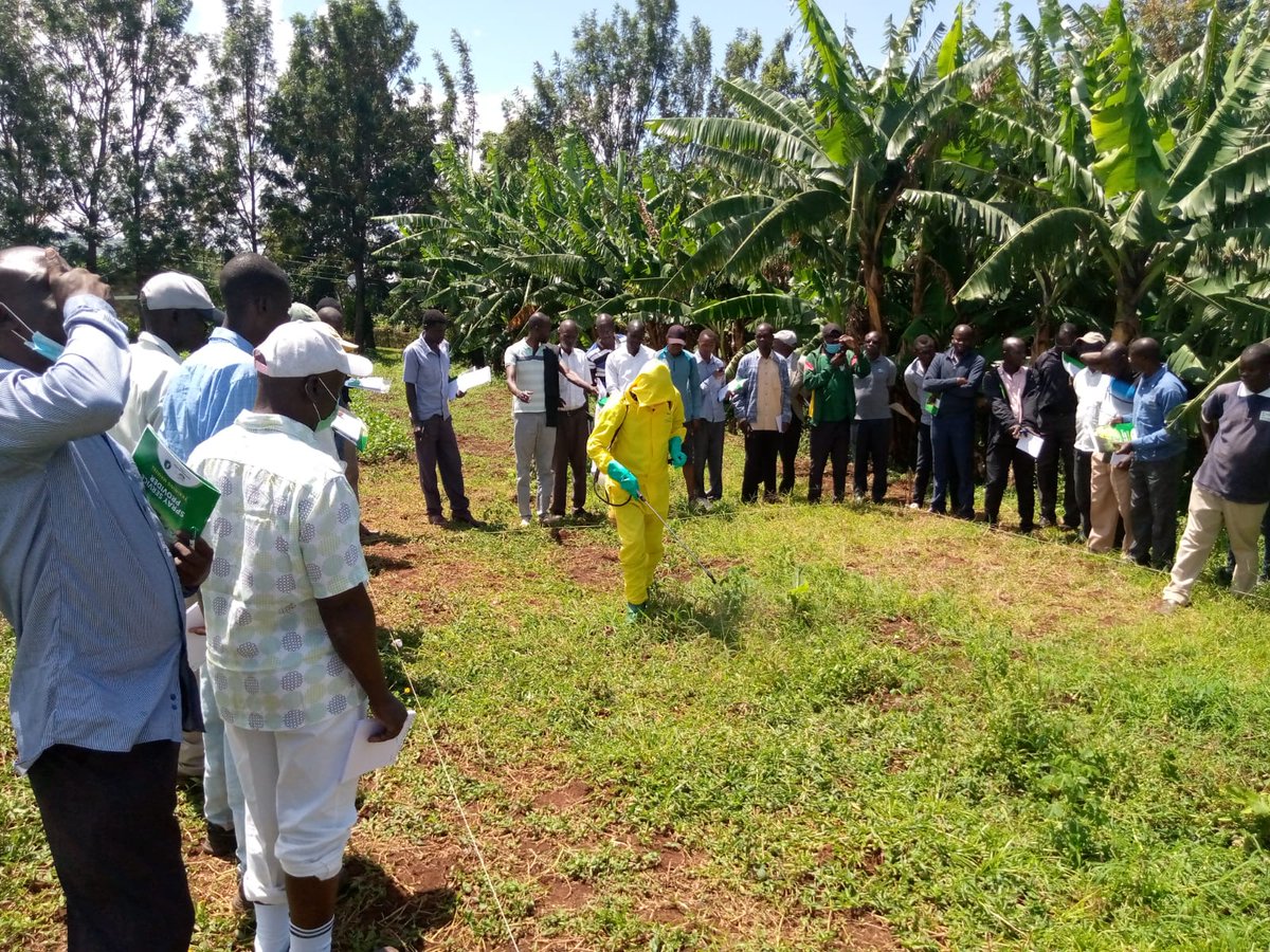 CropLifeKenya's tweet photo. What is calibration and why is it important to calibrate an application equipment?  @CropLifeKenya continues with its Responsible Use training of Spray Service Providers in Homabay County at Kisii  Agricultural Training Center. #KnowledgeIsPower @SspKenya https://t.co/XAdUmFrkJG
