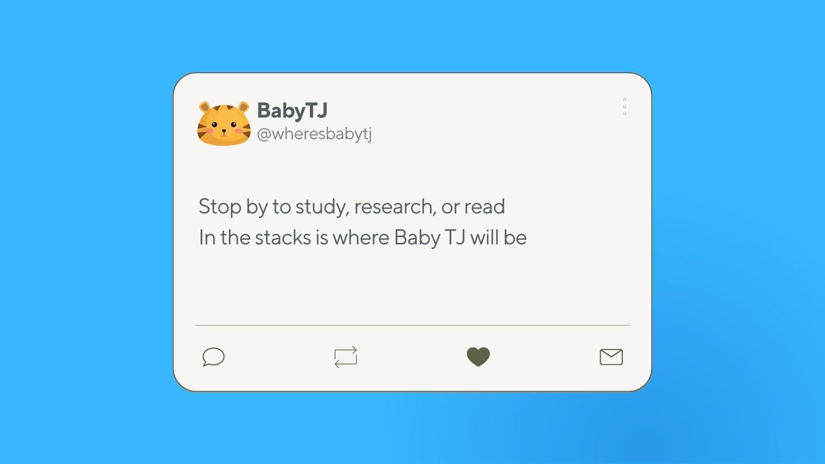 UMLambuthSS's tweet photo. Last one! Thanks for playing! Please turn in all your baby TJs to the table in the Bistro! 
You get to keep the giveaways attached! https://t.co/cBY0mQpmHI