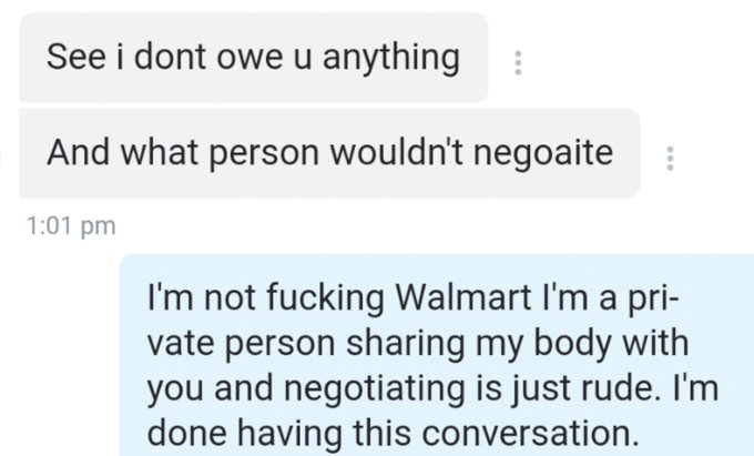 What person WOULDN&#039;T negotiate? 🤦🏽‍♀️The audacity of some people...  Please please please don&#039;t be this<a href="/tag/savesexwork"class="tags"><span>&#35;savesexwork</span></a>