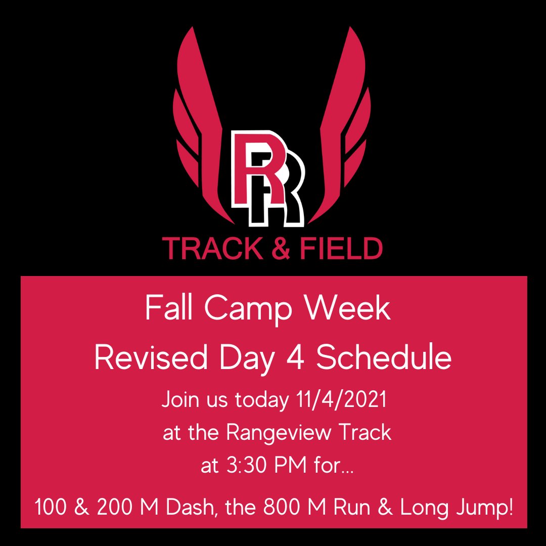 The weather is amazing today! Make sure to stop by the Rangeview track after school for another great day of competition.