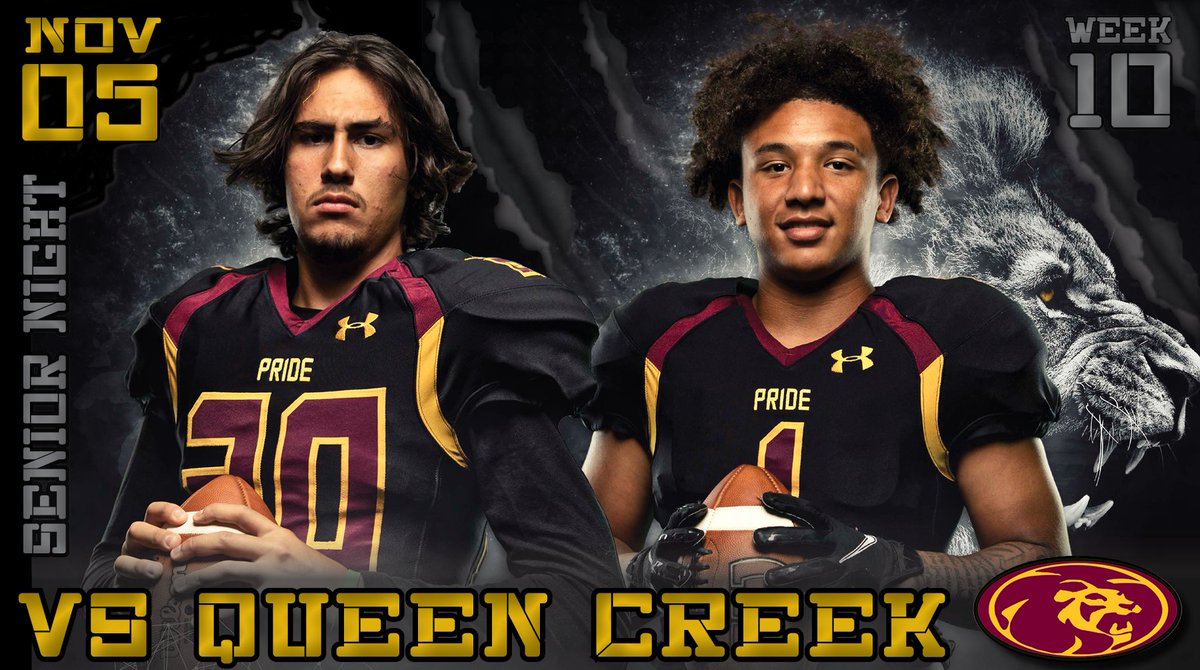 Join us for SENIOR NIGHT this Friday prior to 7pm kickoff as @MPHS_Football takes on <a href="/QC_football/">Queen Creek Football</a>. 
Senior Parents - arrive by 6pm; ceremony begins at 6:30.  
Tickets available @ gofan.co/app/events/381… Find stadium policies at mphsfootball.com
#EmbraceTheChase  #ROLLPR1DE