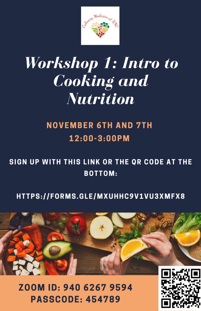 If you're interested in the benefits of a healthy lifestyle and the medicinal powers of food, join Culinary Medicine at UNC-CH for a community cooking workshop this weekend!