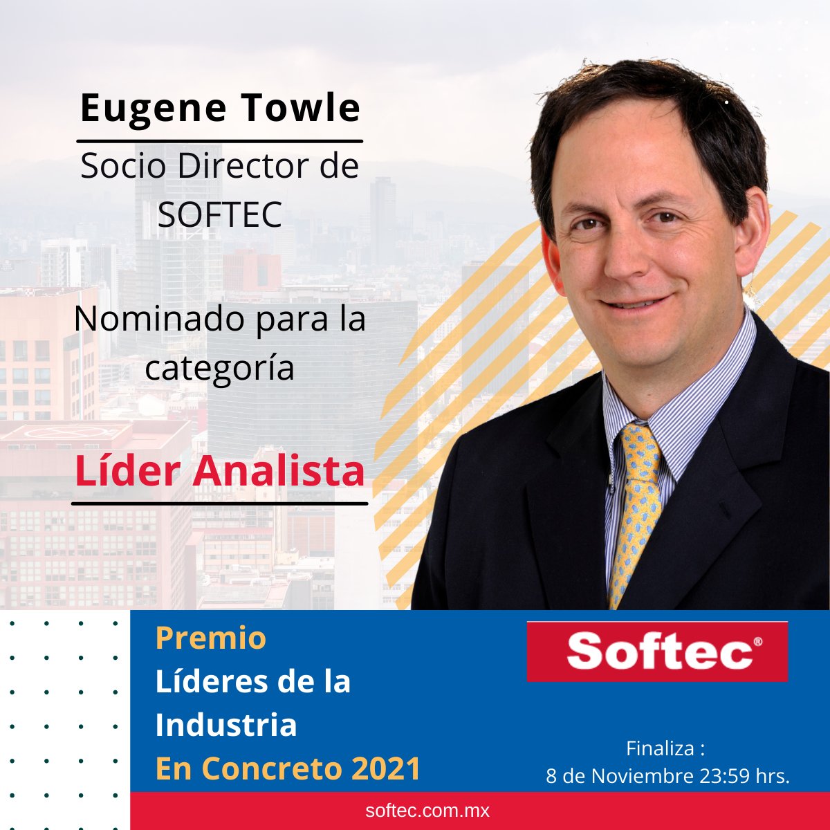 softecmex's tweet photo. ¡Ya puedes votar por los #PremiosLideres !
Nuestro Socio Director @genesoftec se encuentra nominado como Líder Analista.
¡Vota por Gene aquí! 👉 https://t.co/g40cgO6J1x
@enconcreto #lideranalista #softec #SSII2021 #inmobiliaria #inmueble #analista #lider #enconcreto #softec https://t.co/7jCH44zeyD