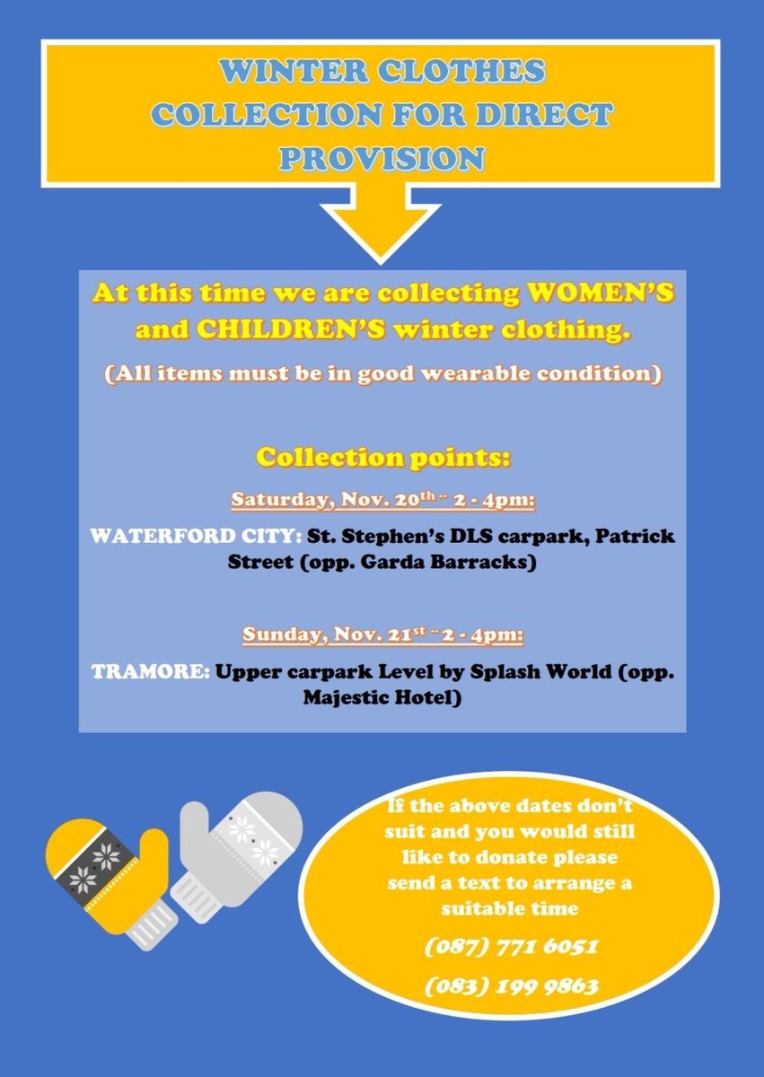 🧤Winter clothes collection for Waterford/Tramore Direct Provision🧤