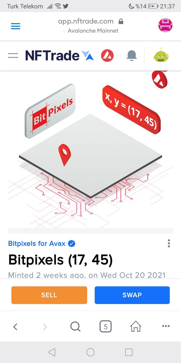 tazzymove's tweet photo. Thank you for this lovely gift 😀 @bitpixelsio #bitpixels #NFTGiveaway #AVAX https://t.co/voTUFnQFST