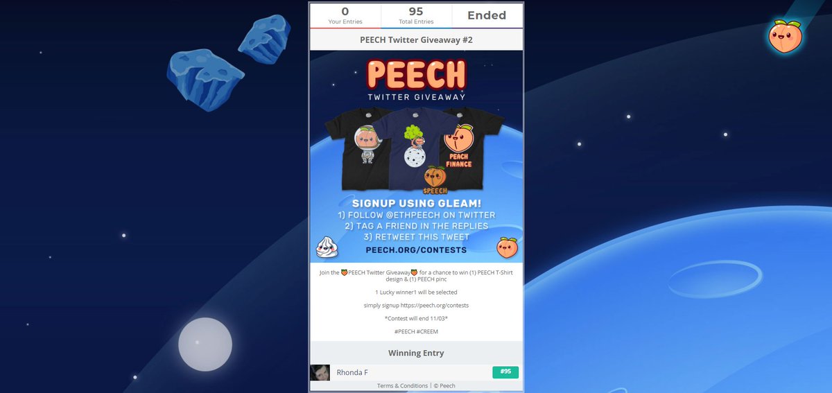 ETHPEECH's tweet photo. Congratulations to the Lucky Winner for the second $PEECH Twitter Giveaway @FullerPedro8! Please check your inbox for an email from us. Everyone stay tuned for the next Giveaway coming soon!

#PEECH #CREEM #ETHPEECH https://t.co/z3mTp3qlSP