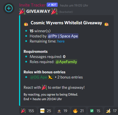 OogaVerse's tweet photo. We distribute 2x 15 WL spots for the upcoming NFT project @Cosmic_Wyverns!🔥 Only for SpaceApes holders in our Alpha channel 🚀

https://t.co/wIw6xwnjkY https://t.co/k6d4jnklg7