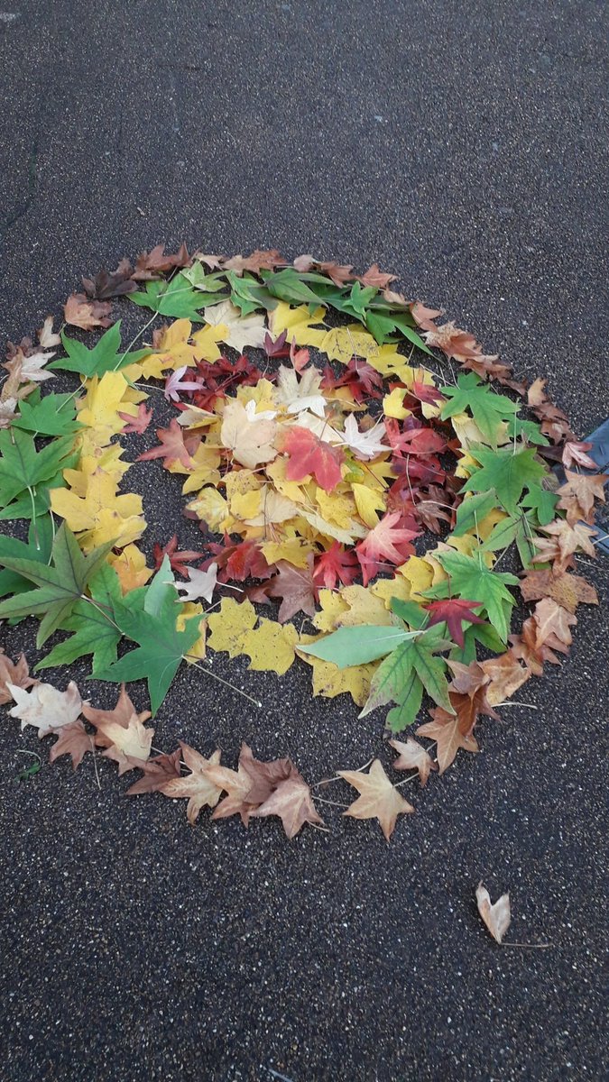 I saw this beautiful #AndyGoldsworthy style creation in #StPauls on my way home this week. All the leaves have blown away now but isn't it lovely? I don't know who did it but it brightened up my day