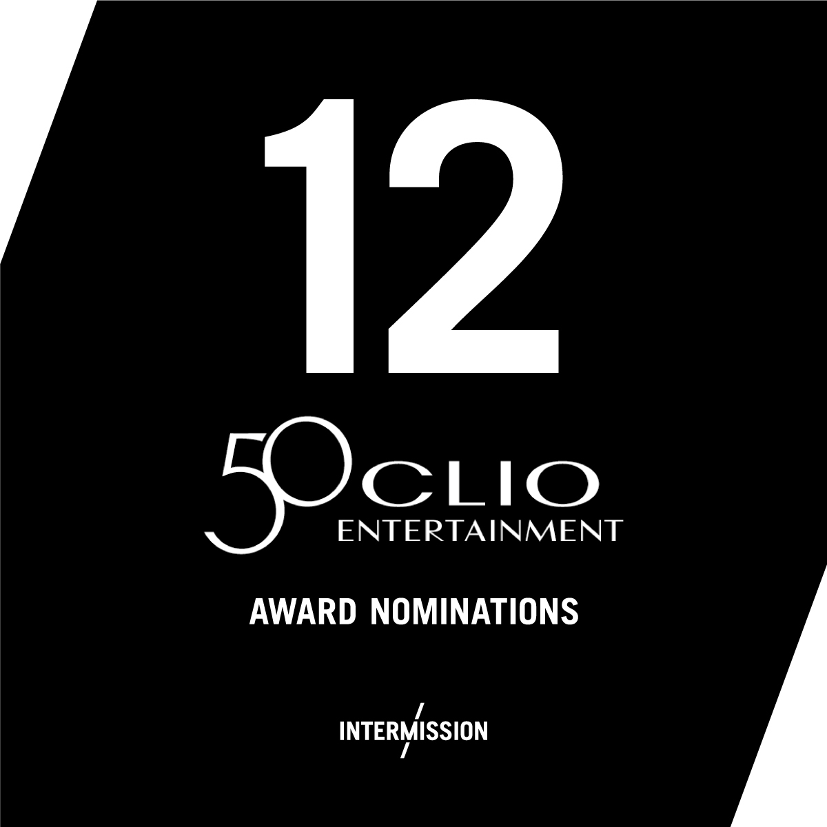 1NTERMISSION's tweet photo. Incredibly proud to have received 12 @ClioAwards nominations, recognising Intermission's work across a variety of fantastic film and series projects. 
Big shout out to our talented team, clients and collaborative partners 👏 https://t.co/VwBkavE55H