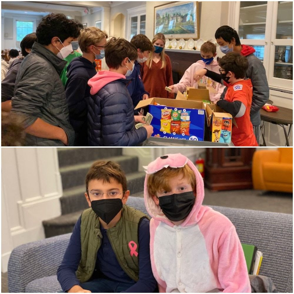 Last Thursday, recognition of #BreastCancerAwarenessMonth in Upper School culminated in a PinkOut. Boys and faculty dressed in pink and held a snack sale during lunch to raise funds for this important cause, and the students voted for which charity would receive the funds.