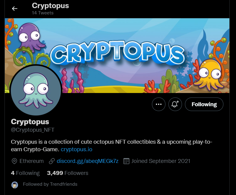 Reaz_0509's tweet photo. @trend_friends 
Ich folge jetzt Cryptopus auf Twitter und bin ihren Discord gejoint.😁 https://t.co/ALXVyWOHIF