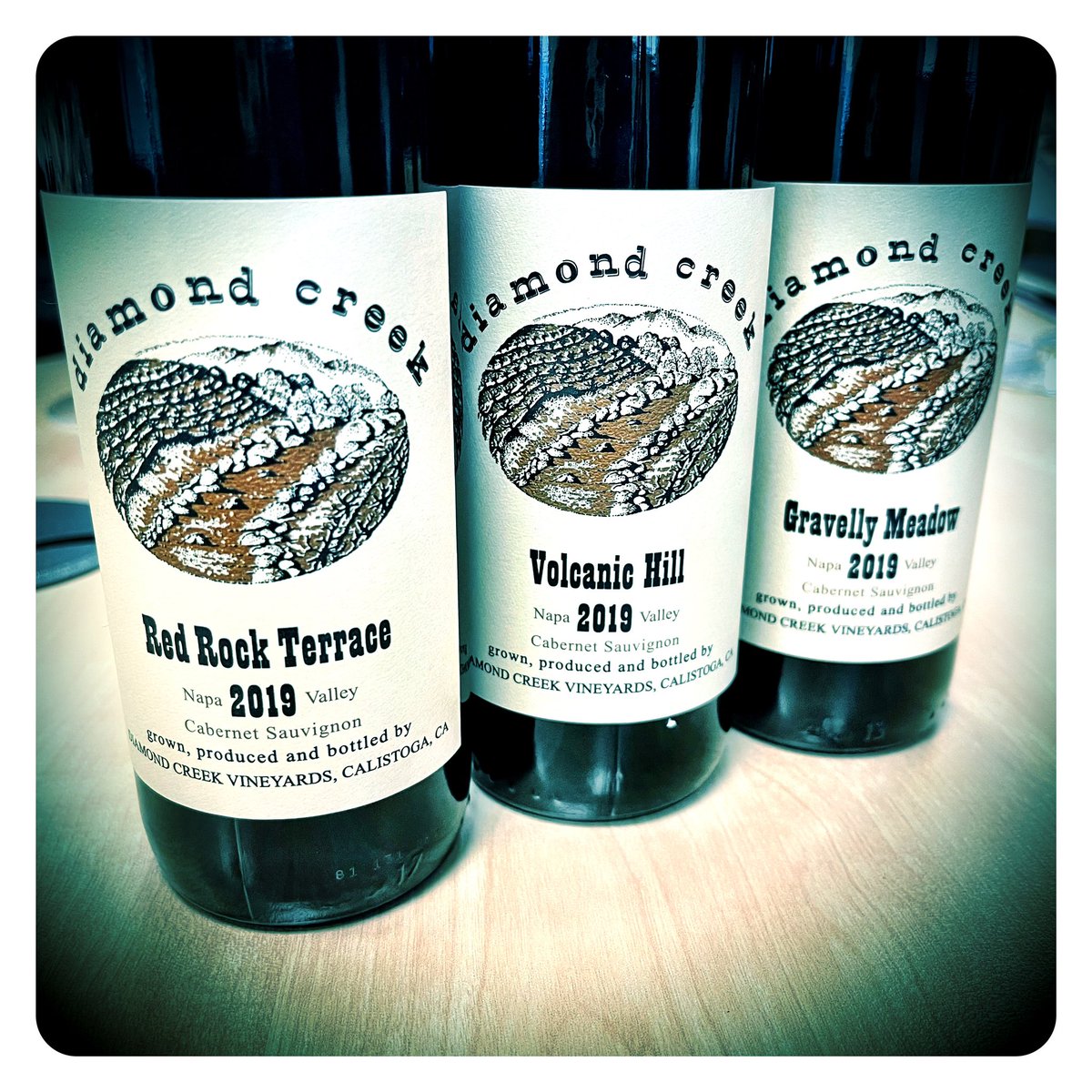 Three new 2019 vintages of #diamondcreek Napa Valley Cabernets tasted and reviewed today at <a href="/MMDUK/">MMD UK</a> Just superb! #finewinesafari <a href="/LouisRoederer_/">Louis Roederer</a>