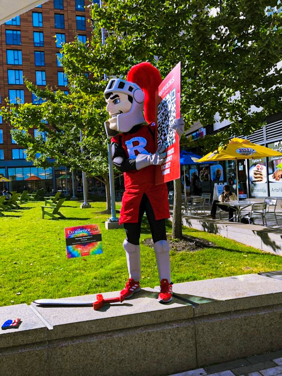 SadowShayna's tweet photo. Look out for @RUScarletKnight to scan for your free Student Ticket! Tomorrow we’ll be on Livingston Campus at noon!  #RURahRah #CHOP @ScooterMullin @PJMullen_ https://t.co/J4sHUAMJ9y