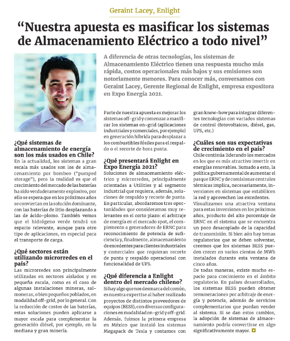 Los sistemas de almacenamiento eléctrico tienen múltiples beneficios, no solo a nivel Utility, sino también industrial.⚡🔋

Conversamos con <a href="/RevElectroIndus/">ElectroIndustria</a> acerca de estos beneficios y sobre nuestra participación en Expo Energía 2021.

LEER ENTREVISTA: bit.ly/3wjcyaI