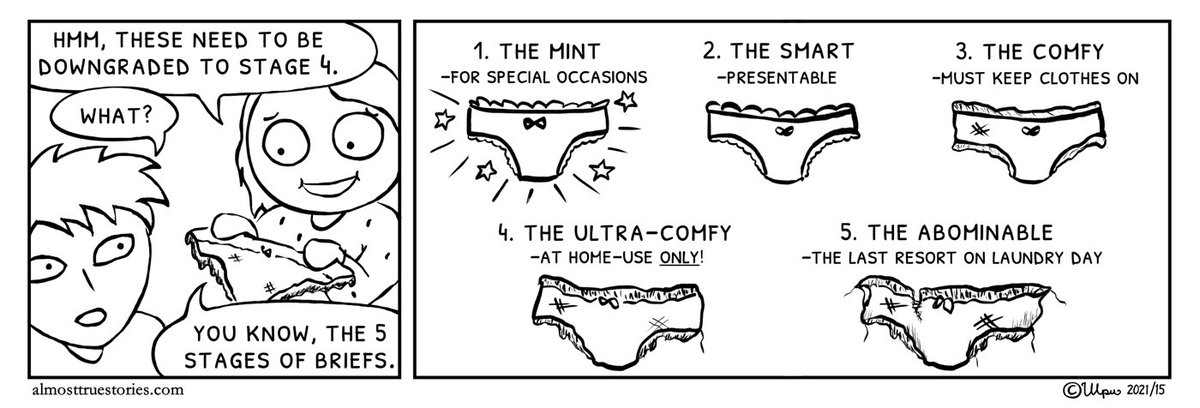 almosttruecomic's tweet photo. Why do clothes always start to look shabby when they finally start to feel comfortable? 😅😂
#almosttruestories #comics https://t.co/LNr2yt8bmO