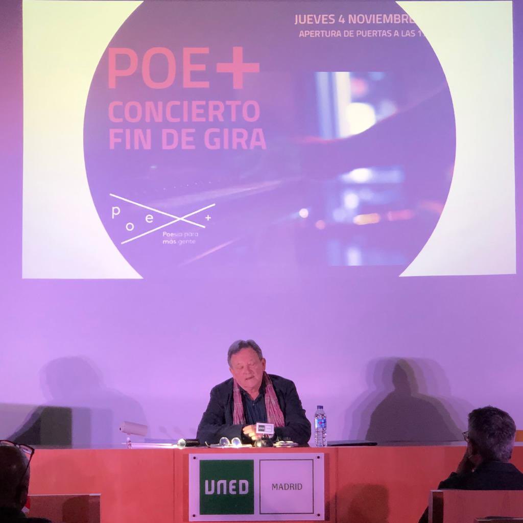 UNEDMadrid's tweet photo. IV Certamen de Canciones #UNED, en colaboración con el proyecto de investigación PoeMAS de la Facultad de Filología. Presentado por el decano, Rubén Chacón Beltrán y conferencia de Fernando González Lucini,“La poesía y su universo teatral” y las interpretaciones de obra. https://t.co/Kt0QPBtKX0