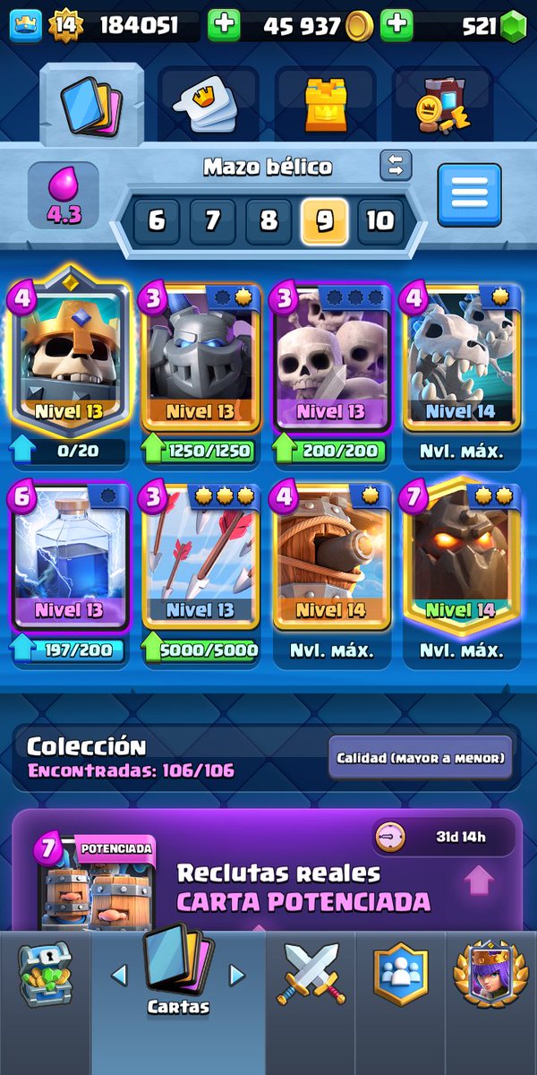 Subiendo copitas con mí nuevo mazo....
<a href="/rick_c_official/">Rick C</a> <a href="/ClashRoyaleES/">Clash Royale ES</a>  que les parece el mazo???