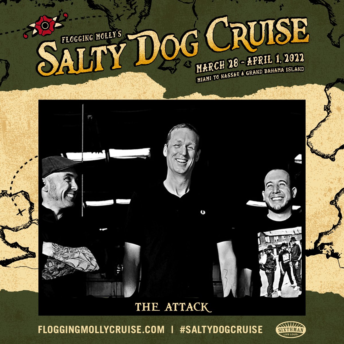 TheAttackFL's tweet photo. We are sailing again! Flogging Molly's Salty Dog Cruise 2022 is going to be epic! See you on board! #thisshipwillsailagain #punk #music https://t.co/AeLmYjj01g